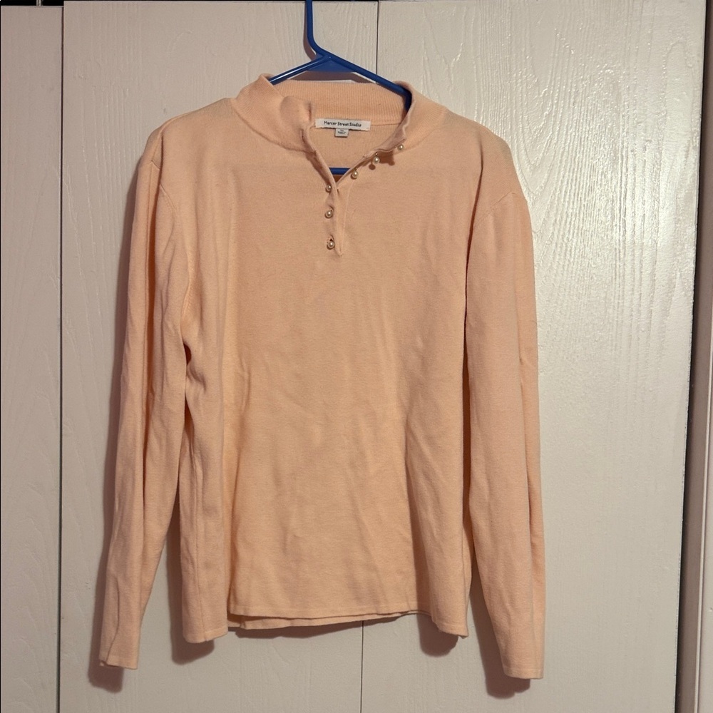 Mercer Street Studio Light Pink Top with Pearl Accents